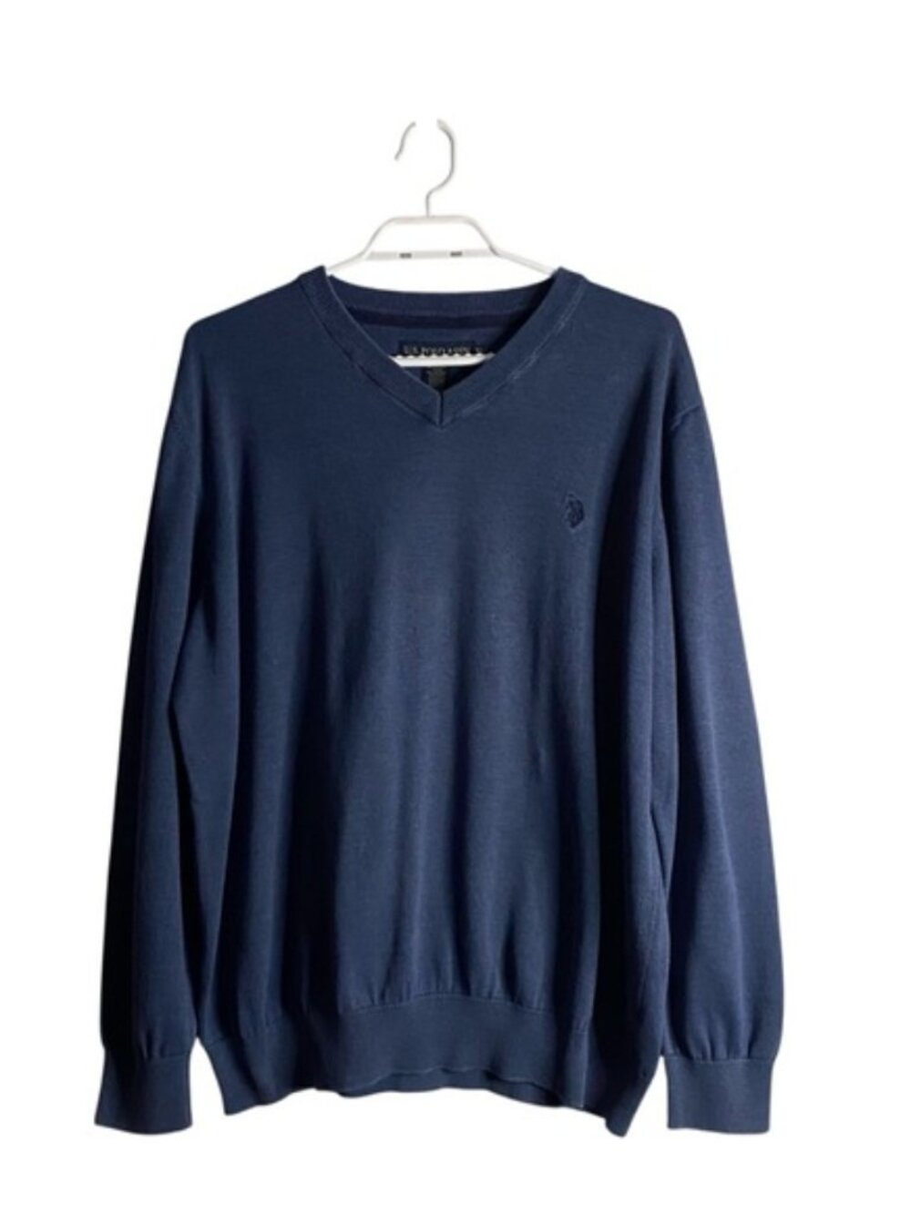U.S. Polo Assn Men's Blue Classic V-Neck Pullover Sweatshirt